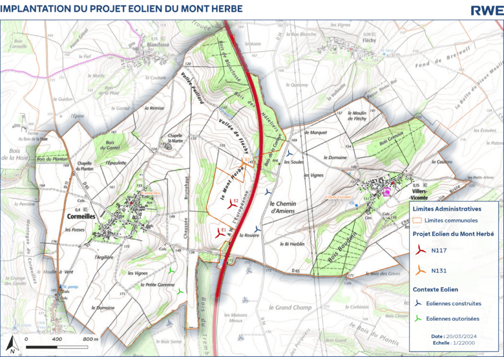 Carte d'implantation du projet autorisé